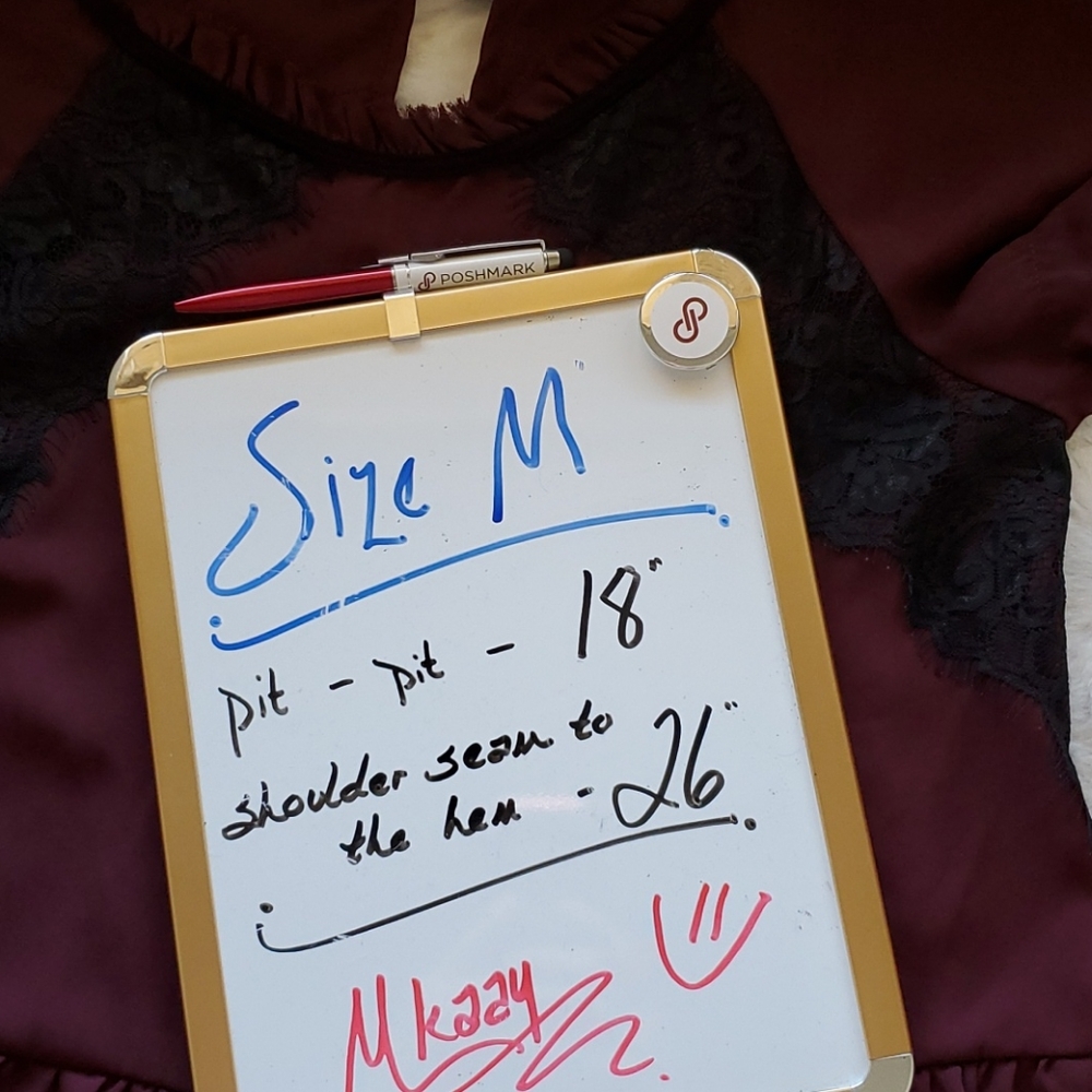 REWIND• Burgundy•black lace detail•Medium - Picture 5 of 6